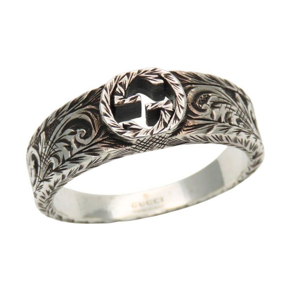 Gucci Ring Interlocking G Arabesque 25 Silver 925… - image 1